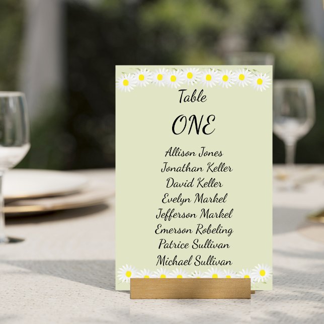 Numéro De Table Mariage Casual aux Marguerites  (Créateur téléchargé)