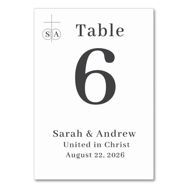 Numéro De Table Mariage catholique traditionnel (Par défaut)