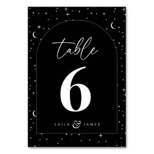 Numéro De Table Mariage céleste noir