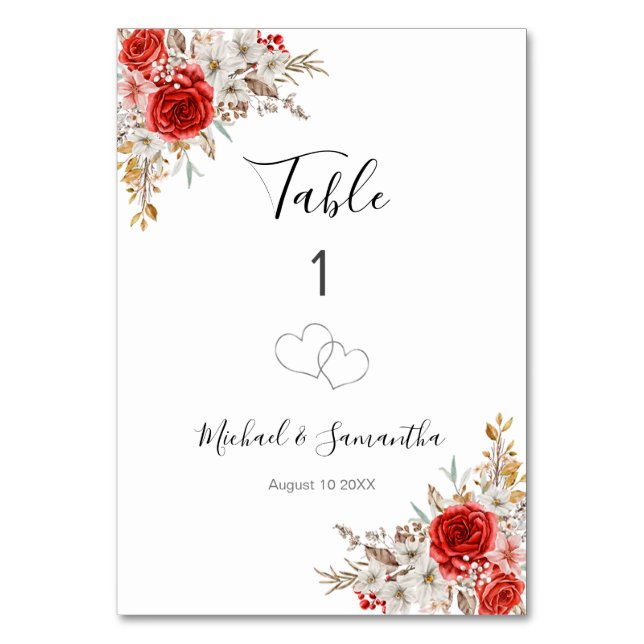 Numéro De Table Mariage champêtre au pays de la rose rustique (Par défaut)