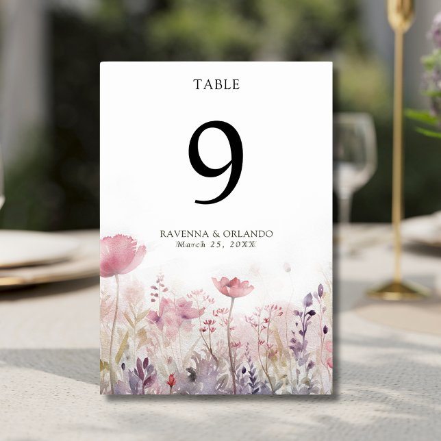 Numéro De Table Mariage Champêtre aux Teintes Douces de Prairie de (Créateur téléchargé)