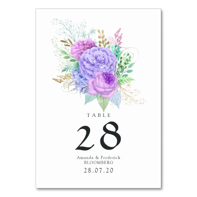 Numéro De Table Mariage Champêtre Floral de Printemps (Par défaut)
