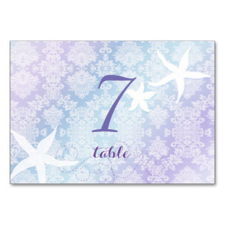 Numéro De Table Mariage chatoyant bleu pourpre Starfish
