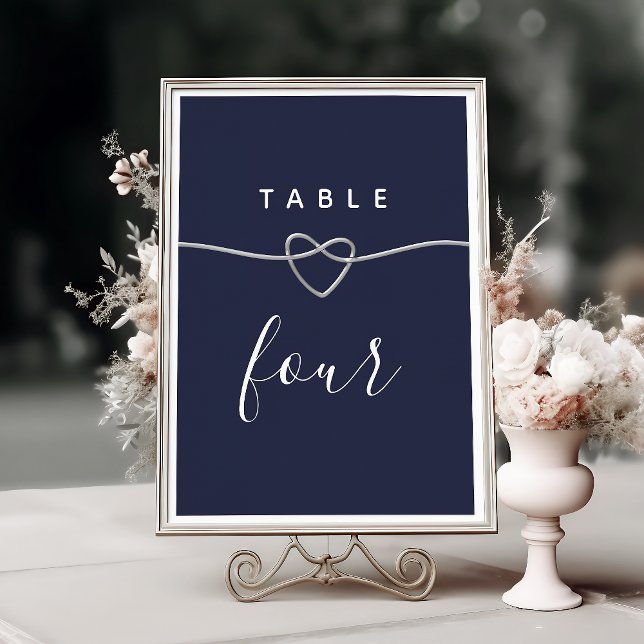 Numéro De Table Mariage chic bleu marine (Créateur téléchargé)