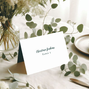 Numéro De Table Mariage Chic Calligraphie Emerald Green Place Cart