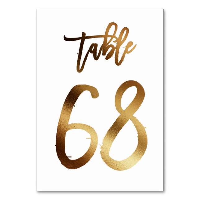 Numéro de table mariage chic de feuille d'or | Tab (Par défaut)