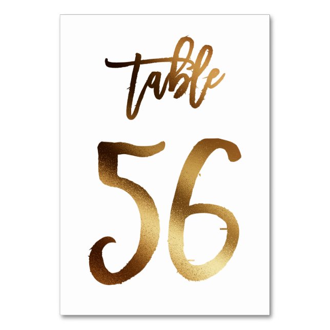 Numéro de table mariage chic de feuille d'or | Tab (Par défaut)