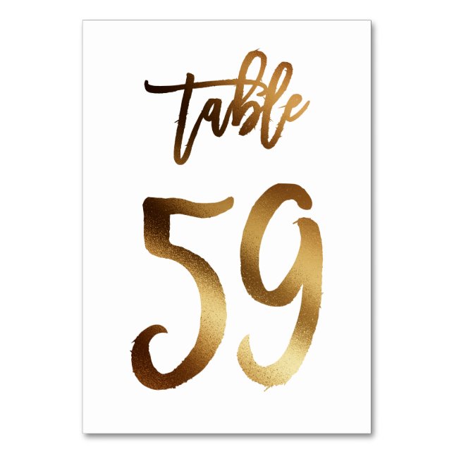 Numéro de table mariage chic de feuille d'or | Tab (Par défaut)
