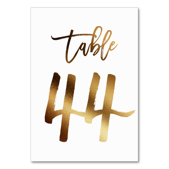 Numéro de table mariage chic de feuille d'or | Tab (Par défaut)