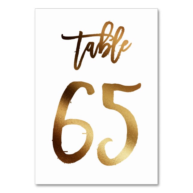 Numéro de table mariage chic de feuille d'or | Tab (Par défaut)