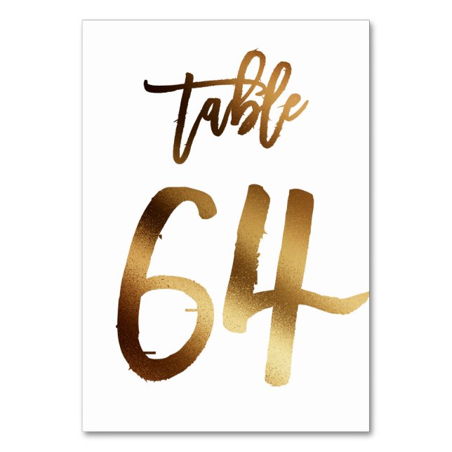 Numéro de table mariage chic de feuille d'or | Tab (Par défaut)