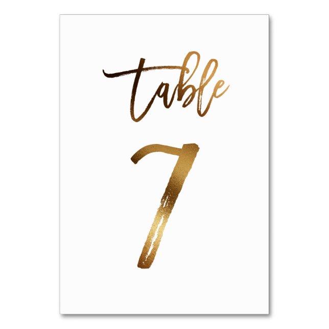 Numéro de table mariage chic de feuille d'or | Tab (Par défaut)