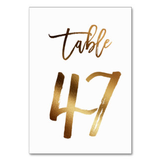 Numéro de table mariage chic de feuille d'or | Tab