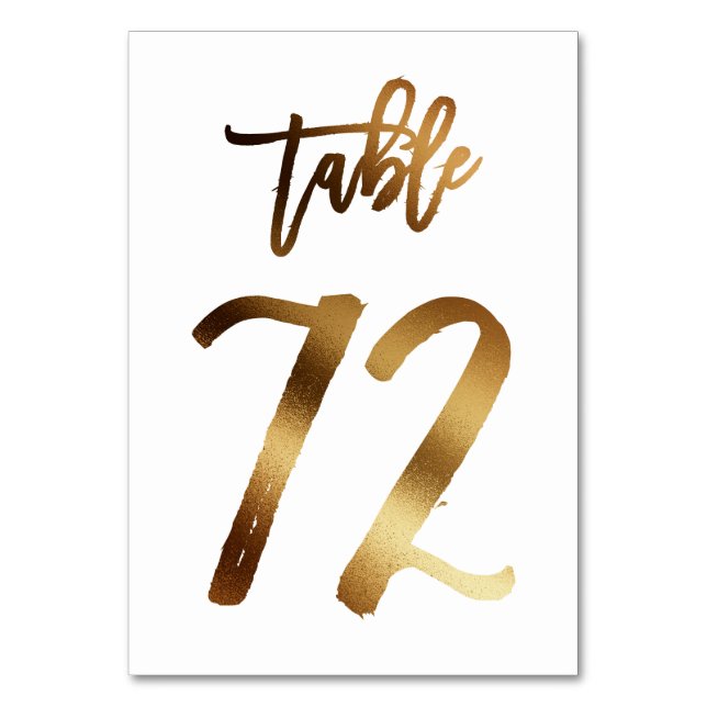 Numéro de table mariage chic de feuille d'or | Tab (Par défaut)