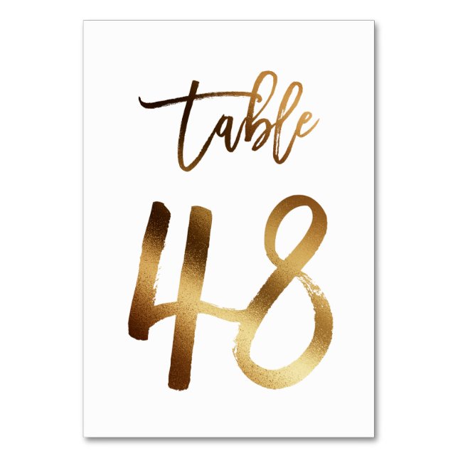 Numéro de table mariage chic de feuille d'or | Tab (Par défaut)