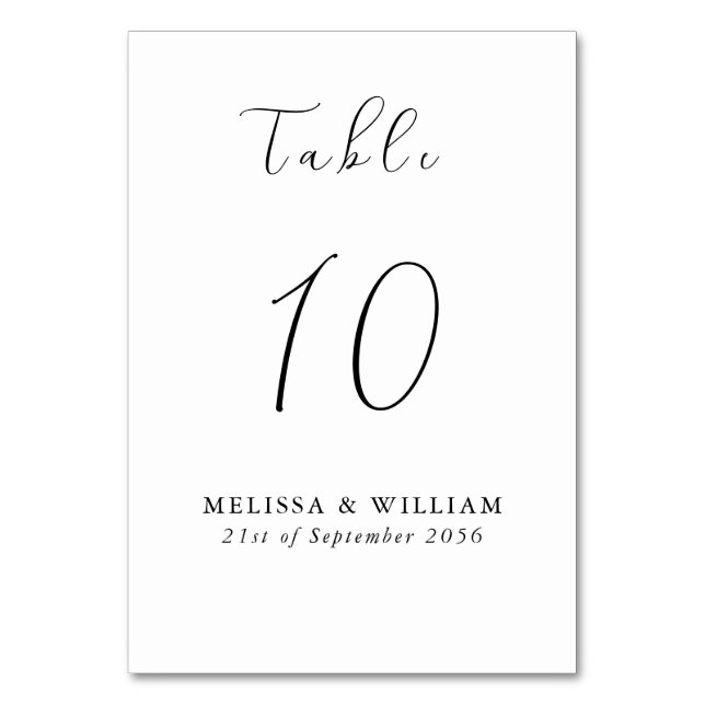 Numéro De Table Mariage Chic Monogramme Noir et Blanc (Par défaut)