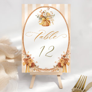 Numéro De Table Mariage Citrouille automne