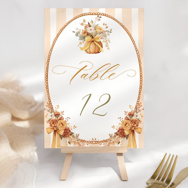 Numéro De Table Mariage Citrouille automne (Créateur téléchargé)