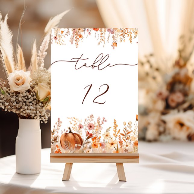 Numéro De Table Mariage Citrouille Boho Fall (Créateur téléchargé)