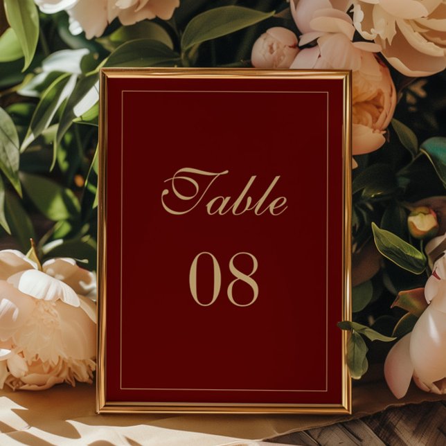 Numéro De Table Mariage Classique Formel Vin Rouge (Créateur téléchargé)