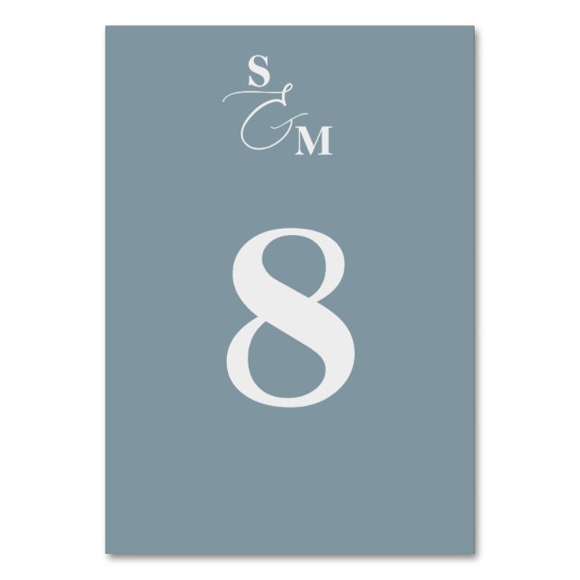 Numéro De Table Mariage Classique Monogramme Ampersand Moderne Ble (Par défaut)