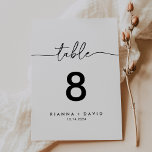 Numéro De Table Mariage classique noir blanc<br><div class="desc">Ce numéro de table mariage classique en noir blanc est parfait pour un mariage moderne. Le design sobre et élégant présente une typographie de script classique et sophistiquée en noir et blanc. Il s'agit d'un numéro de table recto-verso. Ajoutez chaque numéro de table dont vous avez besoin à votre panier...</div>