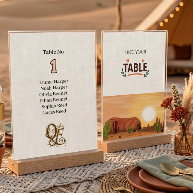 Numéro De Table Mariage classique Terracotta Desert Boho Viral Sty (Créateur téléchargé)