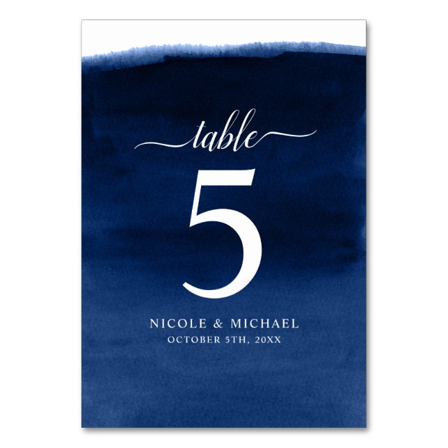 Numéro De Table Mariage couleur bleu marine (Par défaut)