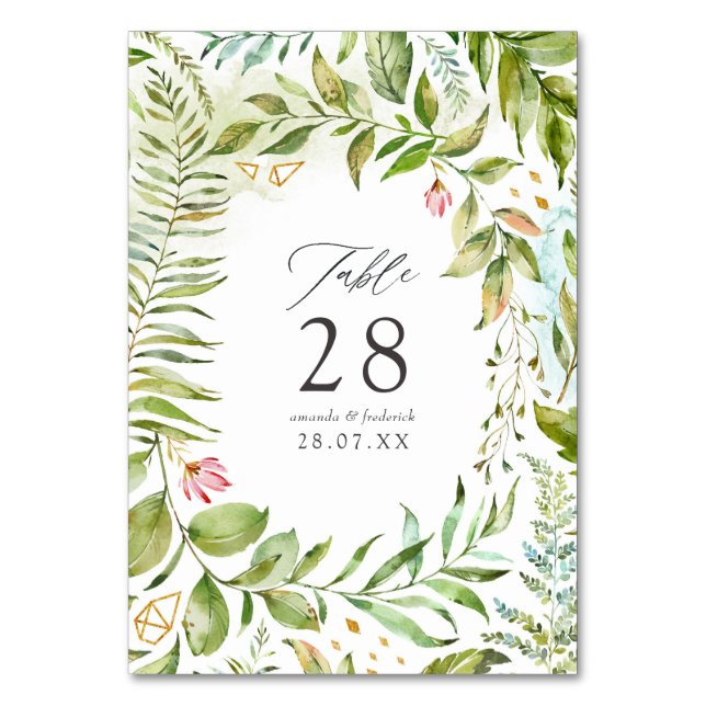 Numéro De Table Mariage cristal géométrique aquarelle (Par défaut)