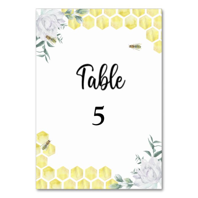 Numéro De Table Mariage d'abeille miel  (Par défaut)