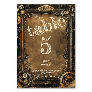 Numéro De Table Mariage d'affaires Steampunk Noir