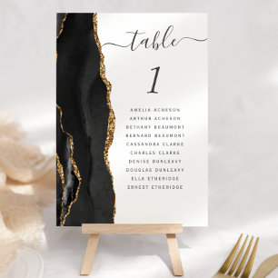 Numéro De Table Mariage d'âge Gold Noir