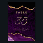 Numéro De Table Mariage d'âge violet or<br><div class="desc">Gold Purple Agate Mariage Numéro de table - élégants numéros de table de réception de géode violet moderne.</div>
