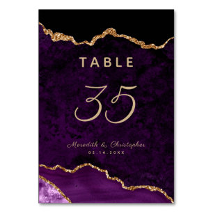 Numéro De Table Mariage d'âge violet or