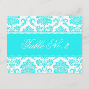 Numéro de table mariage damassé