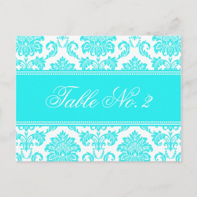 Numéro de table mariage damassé (Devant)