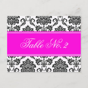 Numéro de table Mariage damassé rose