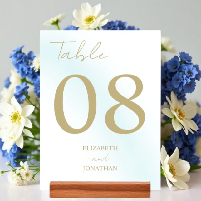 Numéro De Table Mariage d'aquarelle bleu (Créateur téléchargé)