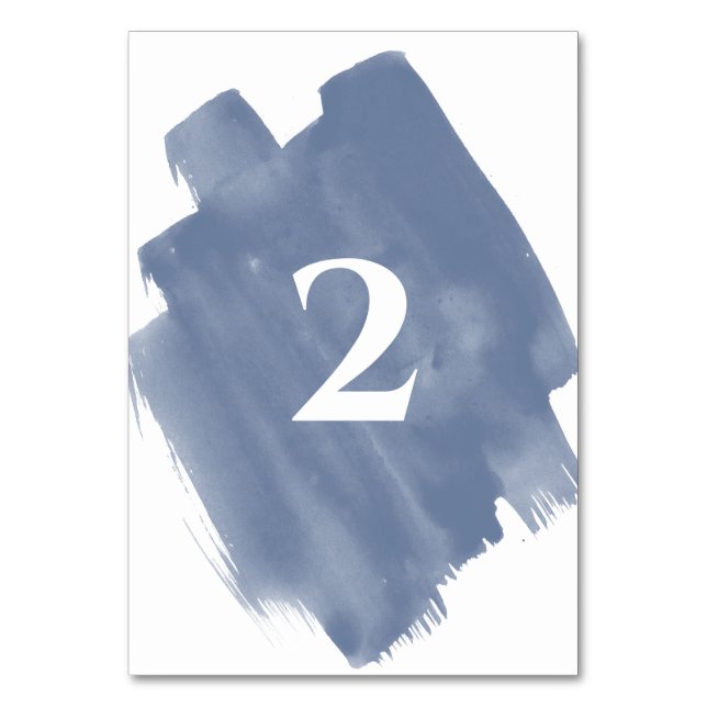 Numéro De Table Mariage d'aquarelle bleu foncé (Par défaut)