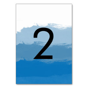 Numéro De Table Mariage d'aquarelle bleu plage