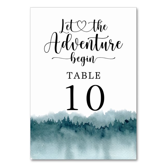 Numéro De Table Mariage d'aquarelle de forêt (Par défaut)