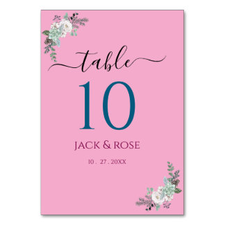 Numéro De Table Mariage d'aquarelle d'hiver