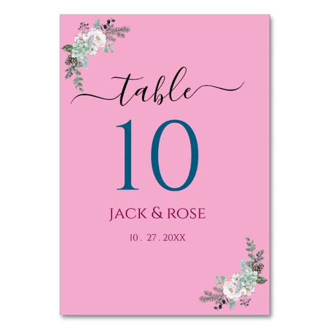 Numéro De Table Mariage d'aquarelle d'hiver (Par défaut)