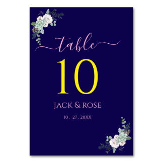 Numéro De Table Mariage d'aquarelle d'hiver