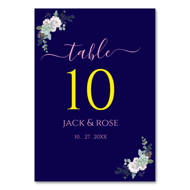 Numéro De Table Mariage d'aquarelle d'hiver (Par défaut)