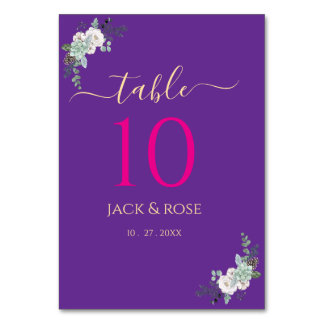 Numéro De Table Mariage d'aquarelle d'hiver