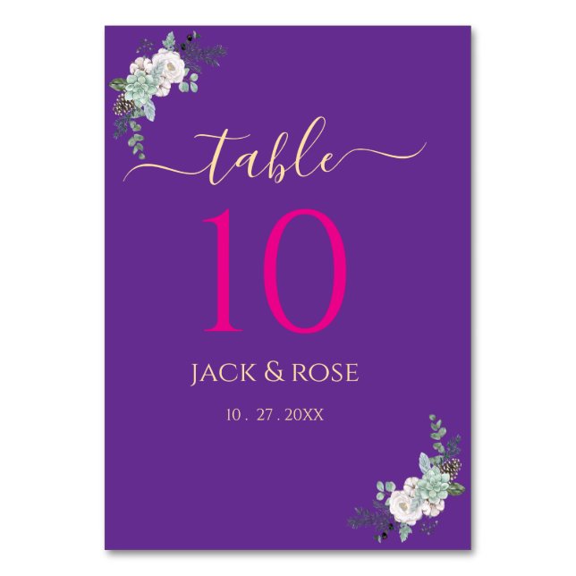 Numéro De Table Mariage d'aquarelle d'hiver (Par défaut)