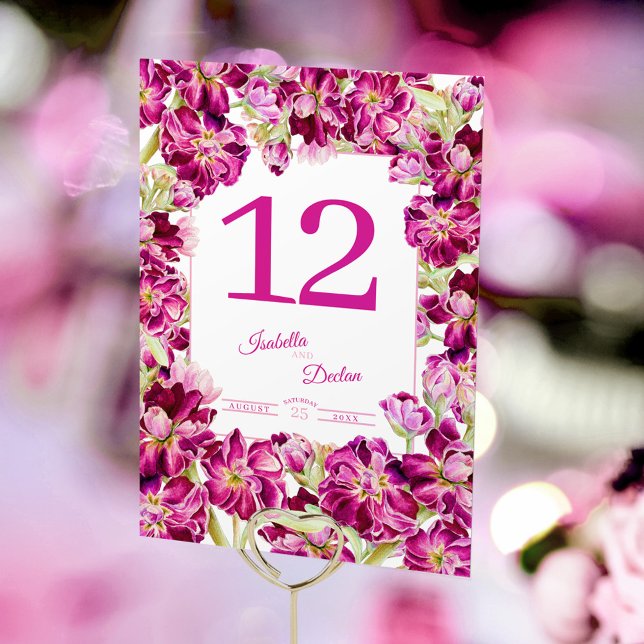 Numéro De Table Mariage d'aquarelle stock rose rouge (Créateur téléchargé)