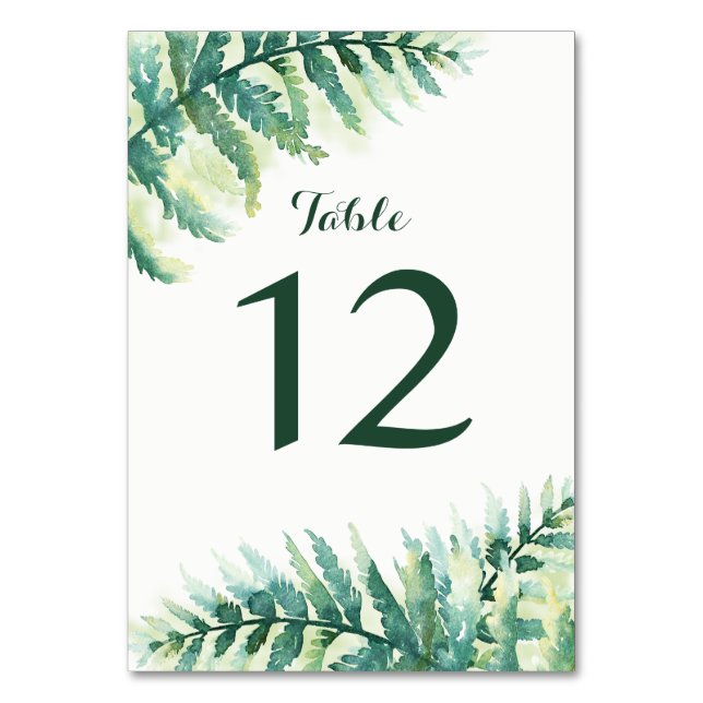 Numéro De Table Mariage d'aquarelle verte (Par défaut)