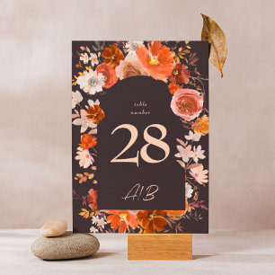 Numéro De Table Mariage d'arc en terre cuite à crème florale de mi